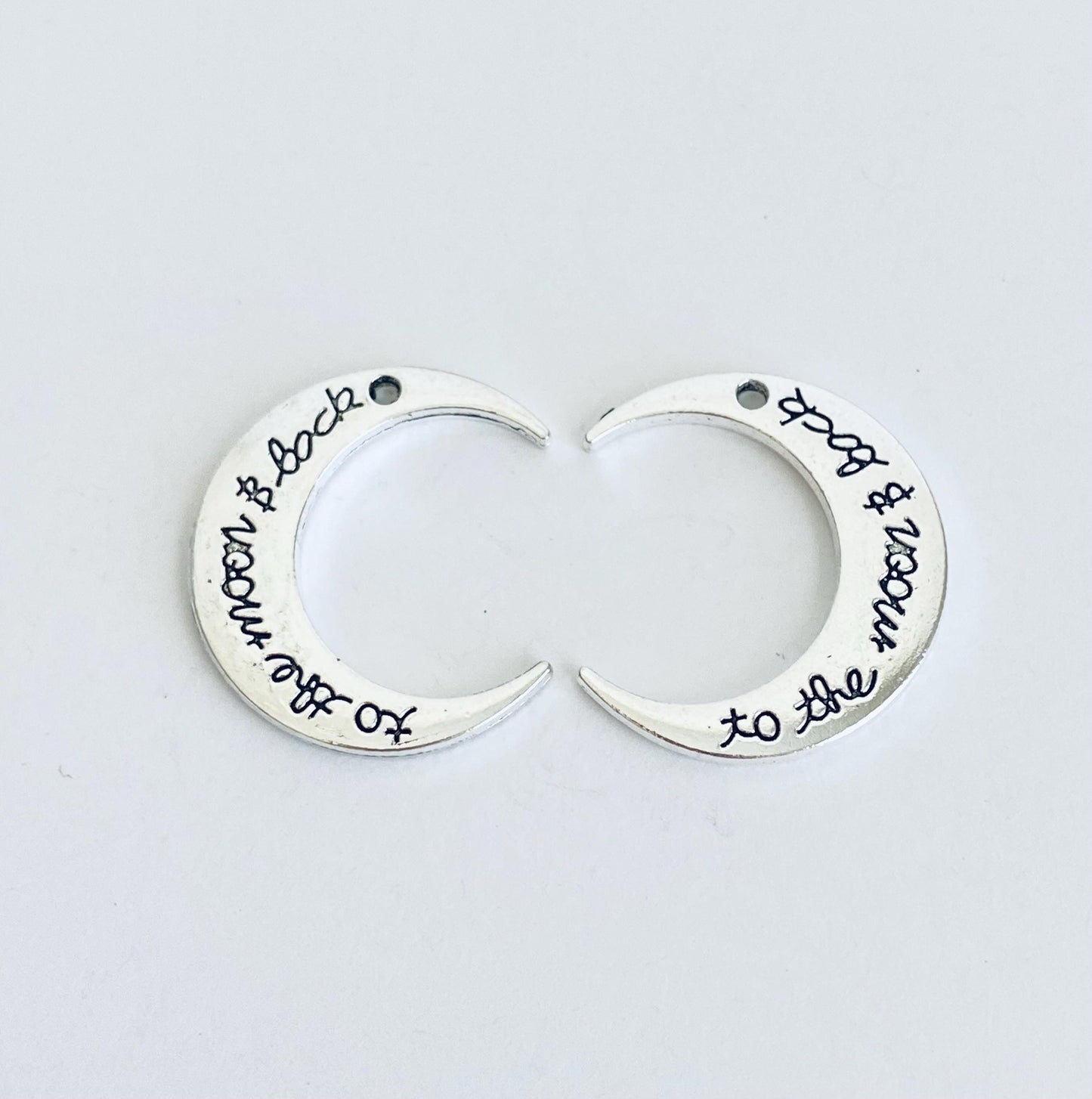 Base Metal Large Crescent Moon Charm