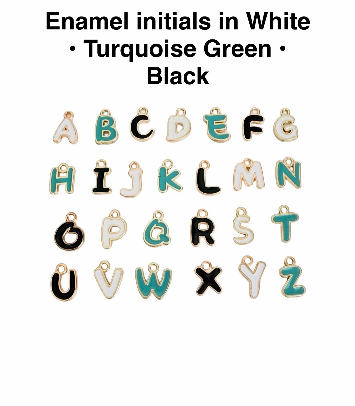 Enamel Alphabet Charms • Color Initial Letter Charms for Jewelry Making & DIY Accessories