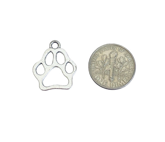 Base Metal Dog Paw Charm