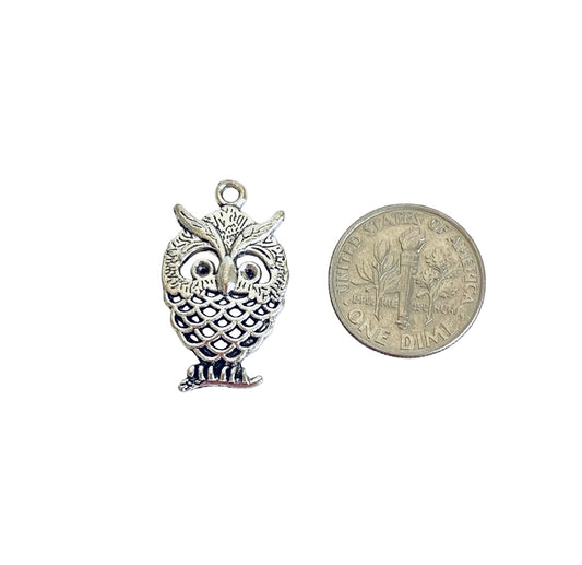 Base Metal Owl Charm