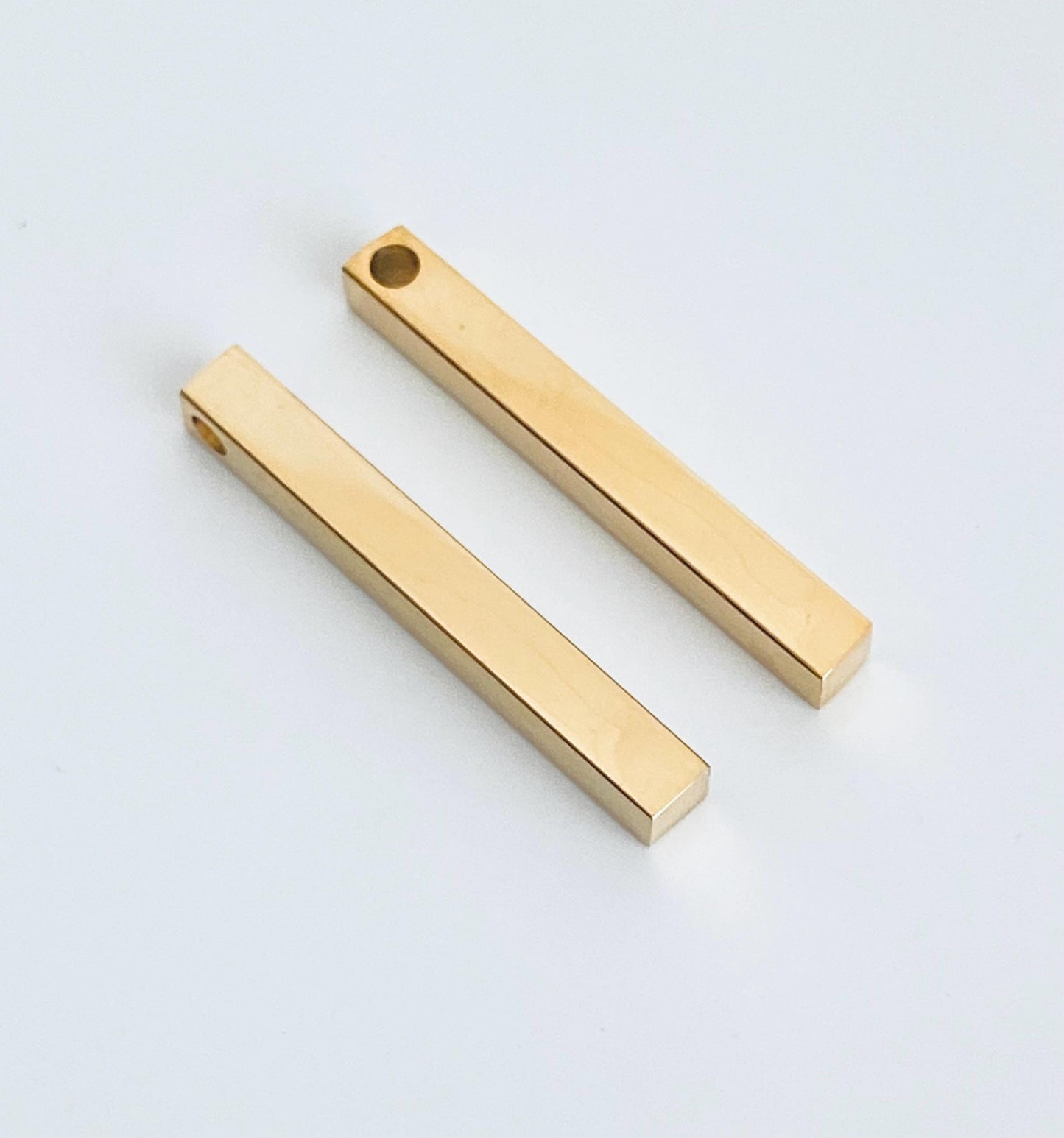 4-Sided Gold Stainless Steel Long Blank (5mm x 40mm)