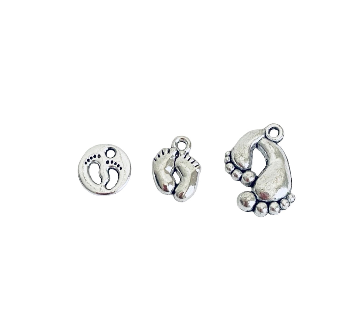 Base Metal Tiny Footprint Charms