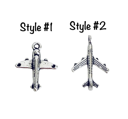 Base Metal Airplane Charms (Small Airplane • Aircraft)