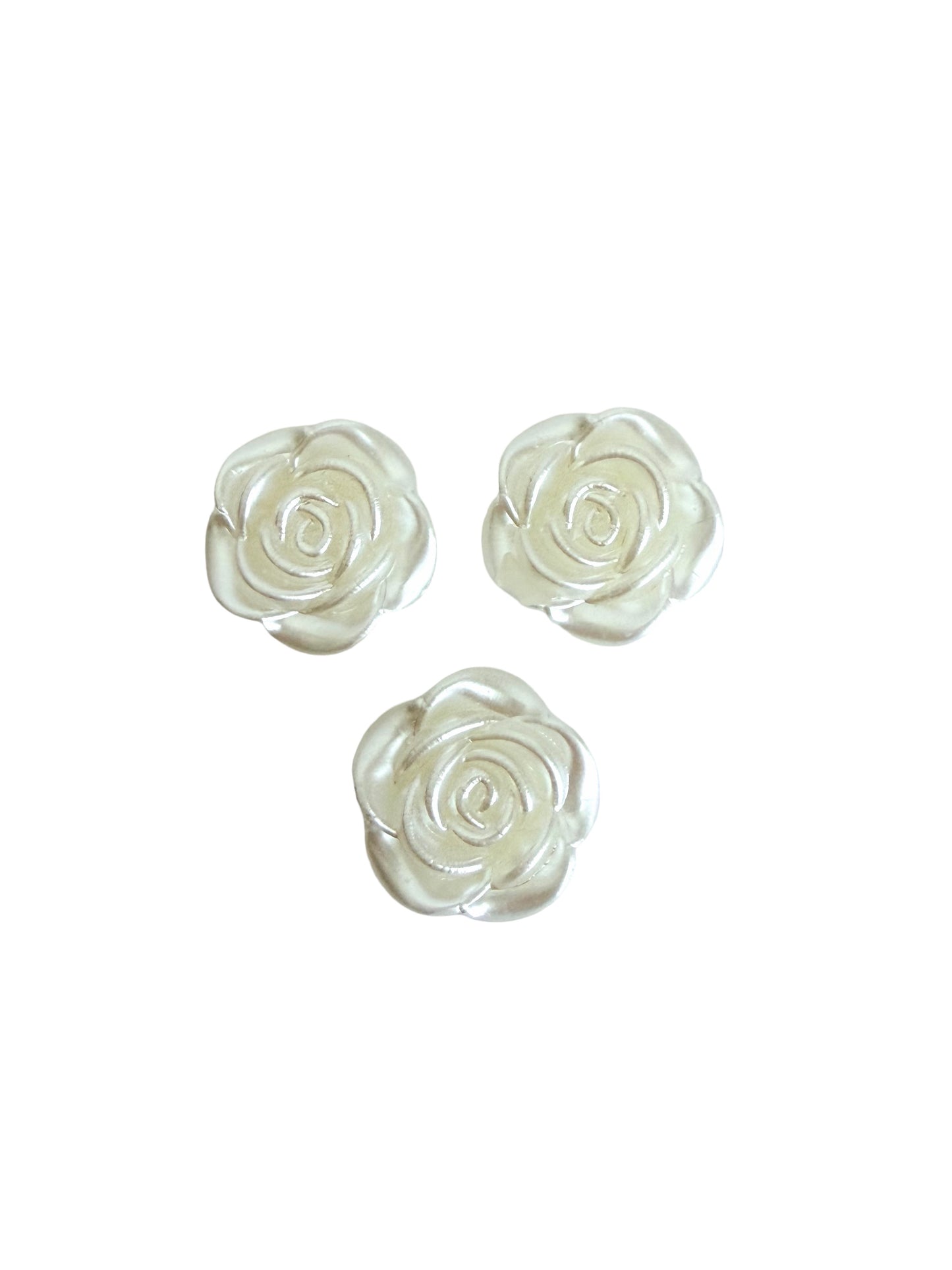 White Acrylic Rose Beads • Flower Beads for Jewelry Making DIY Craft Supplies