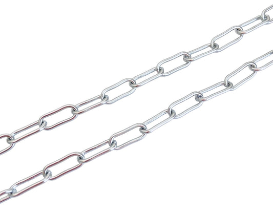 7x17mm Stainless Steel Paperclip Chain • Sold by the Foot
