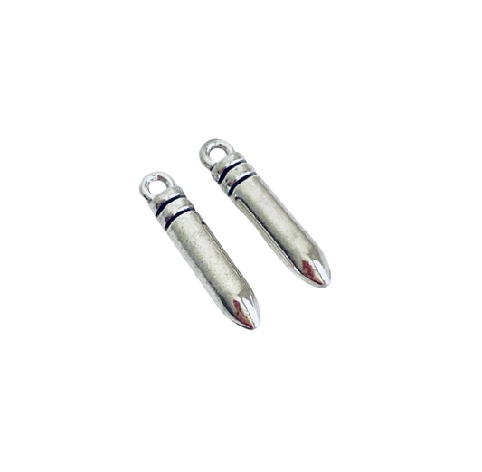 Base Metal Small Bullet Charms