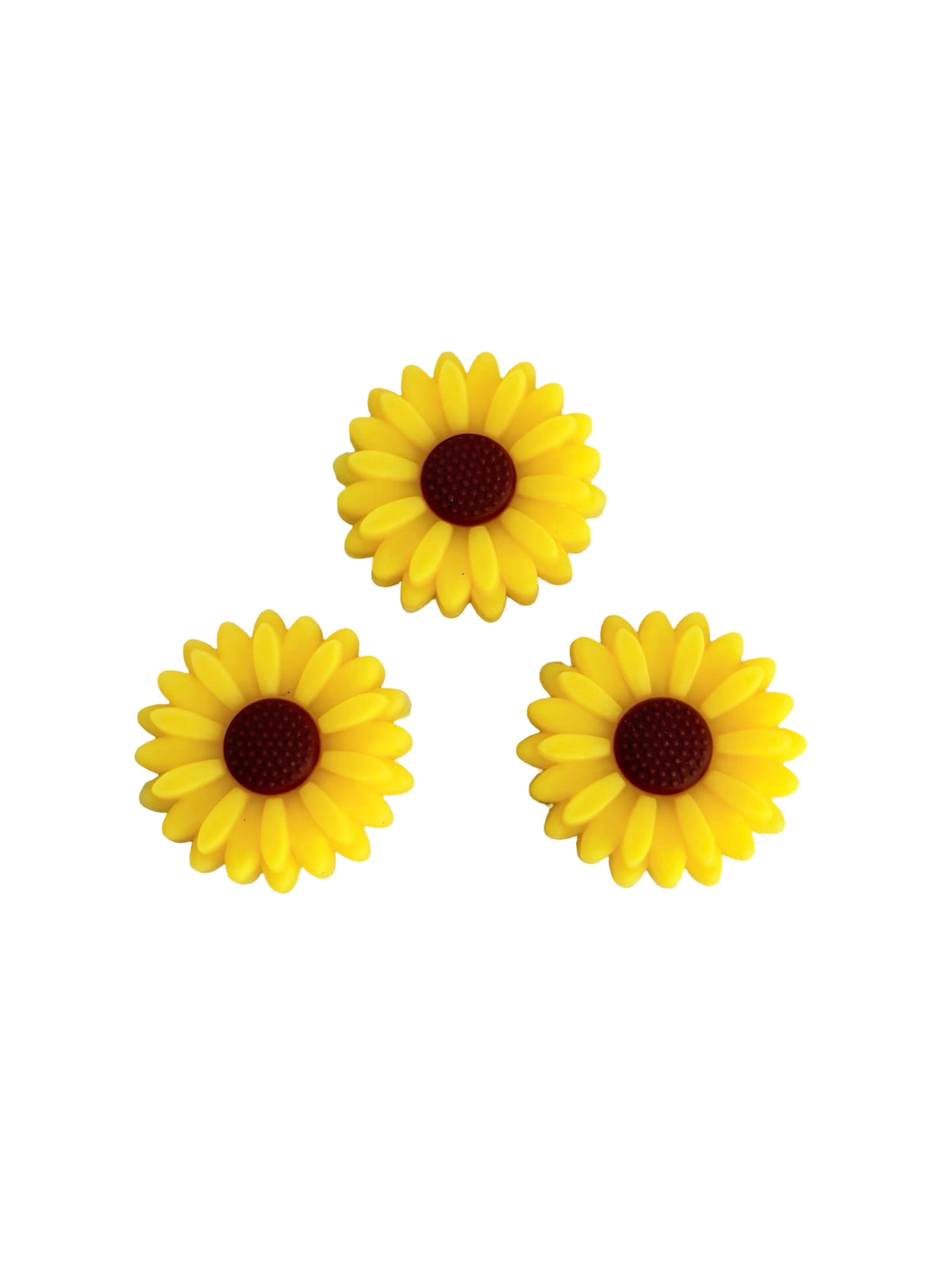 22mm Silicone Daisy Flower Beads • Sold Individually • Light Yellow, Light Beige, Bright Pink or Bright Yellow