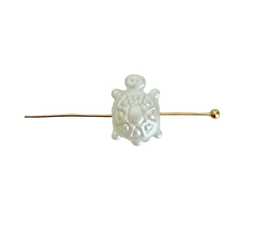 Small Faux Pearl Turtle Beads for Jewelry Making