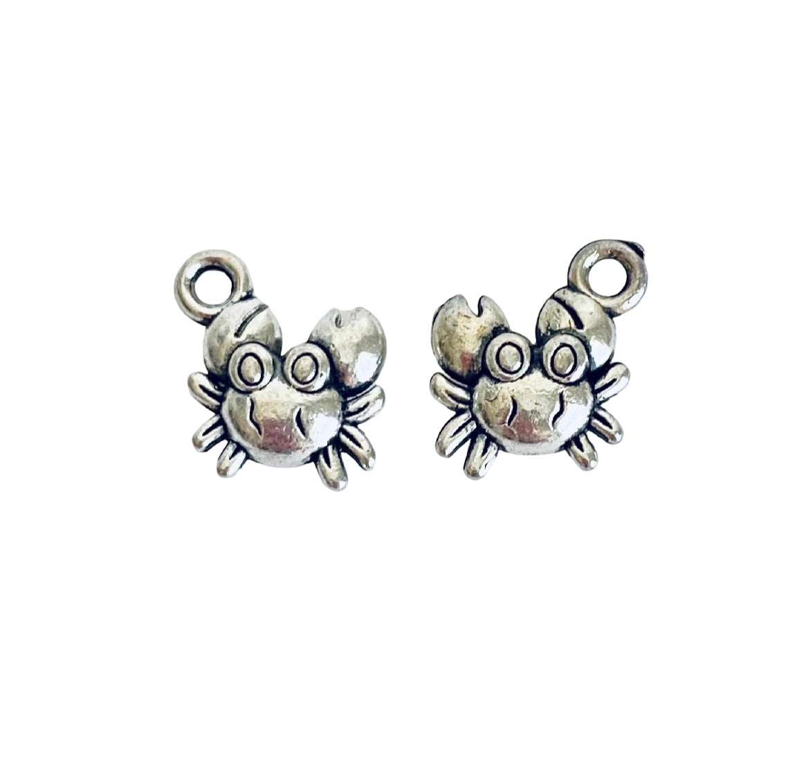 Base Metal Tiny 3D Crab Charm