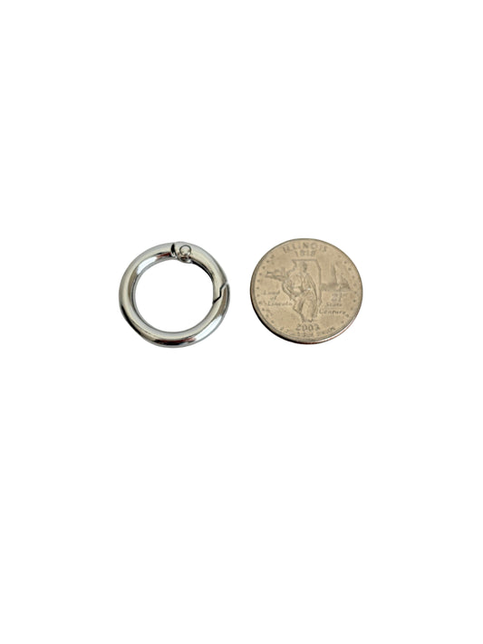 Round Clip-On Clasp • Silver or Gold Plated Keychain Clasp for DIY Bag Charms