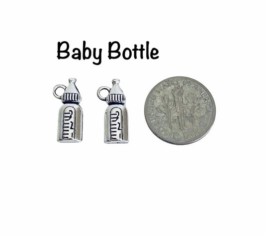 Base Metal Small Baby Charms (Milk Bottle • Baby Carriage • Rocking Horse)