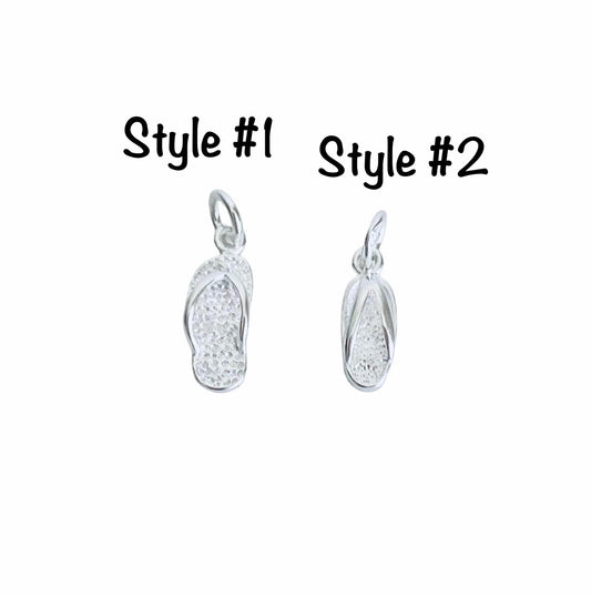 Sterling Silver Flip Flop Charm • Sold Individually