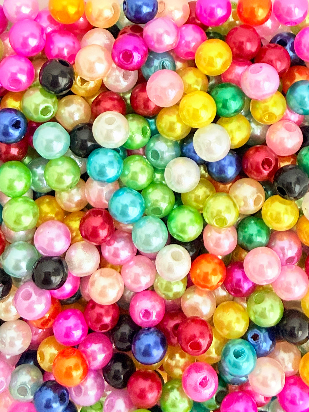6mm Faux Pearl Beads • Random Mix Pearl Colors • Round Beads for Jewelry Making