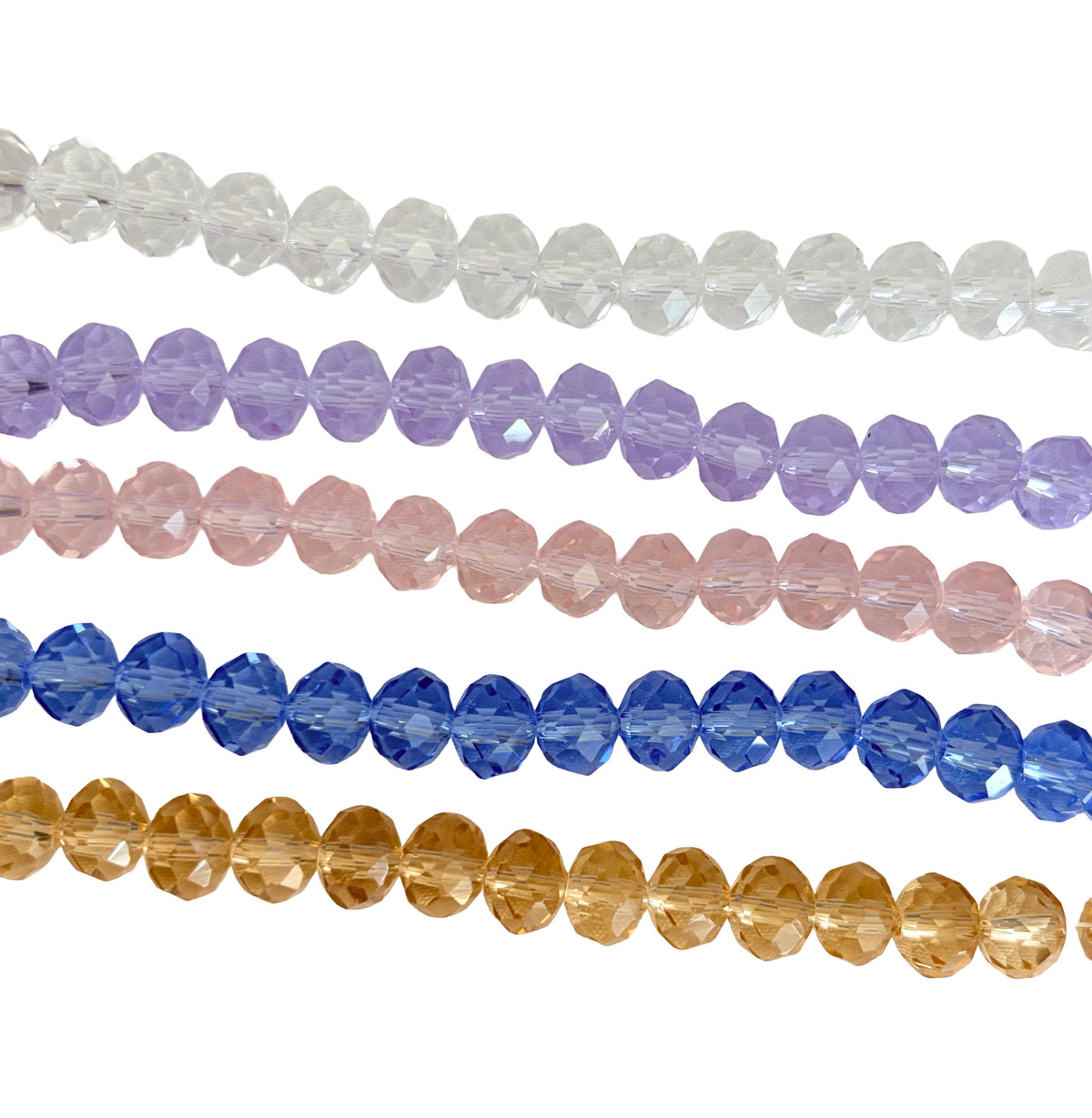 8mm Faceted Rondell Glass Crystal Beads