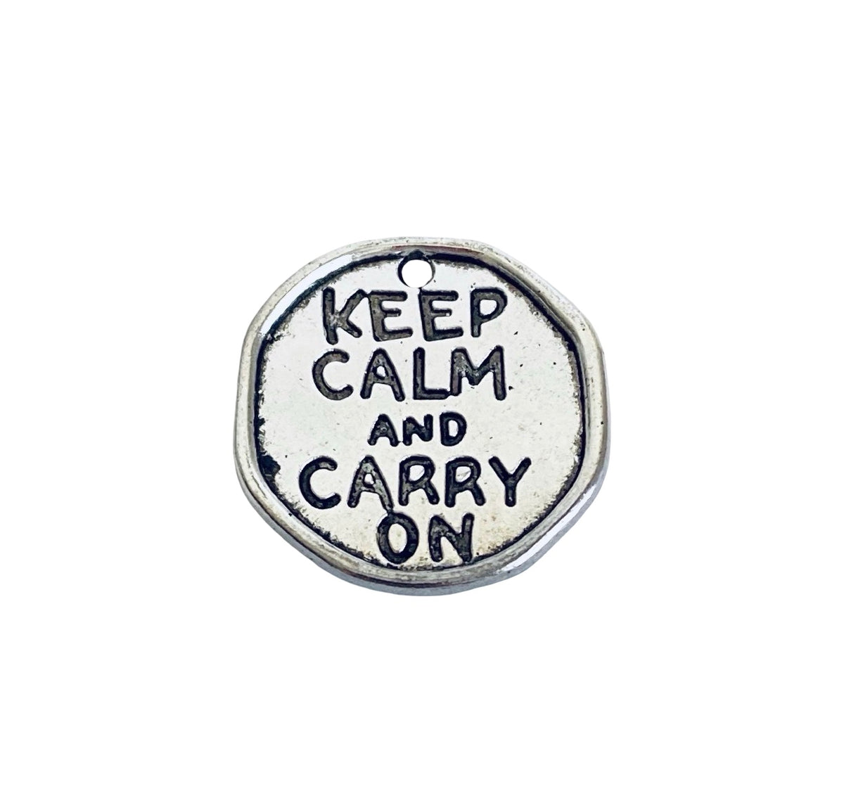 Base Metal Keep Calm and Carry On Charm