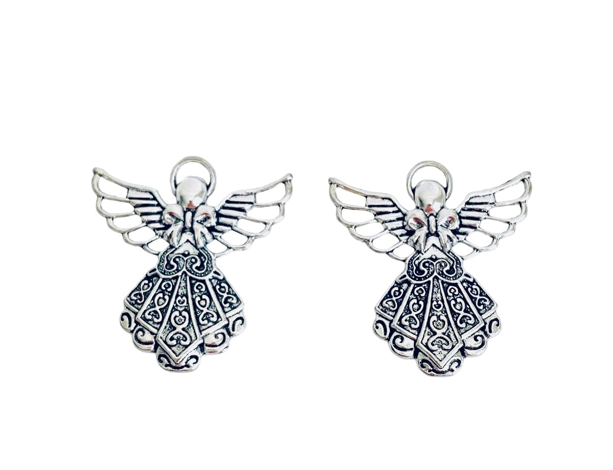 Base Metal LARGE Angel Charm