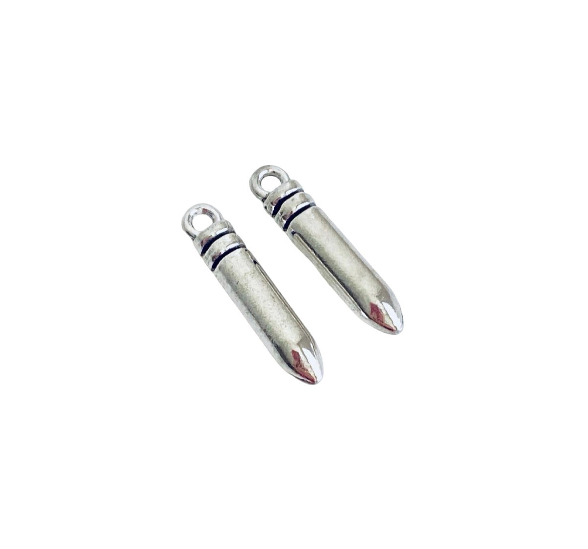 Base Metal Small Bullet Charms