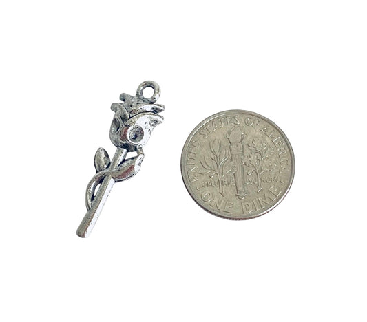 Base Metal Small Rose Charm