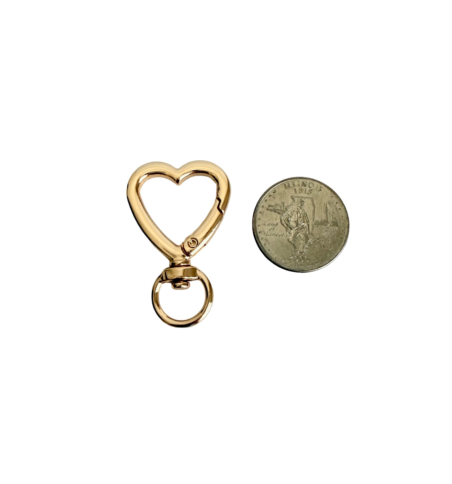 35mm Large Heart Clip-On Clasp • Bag Charm Hardware