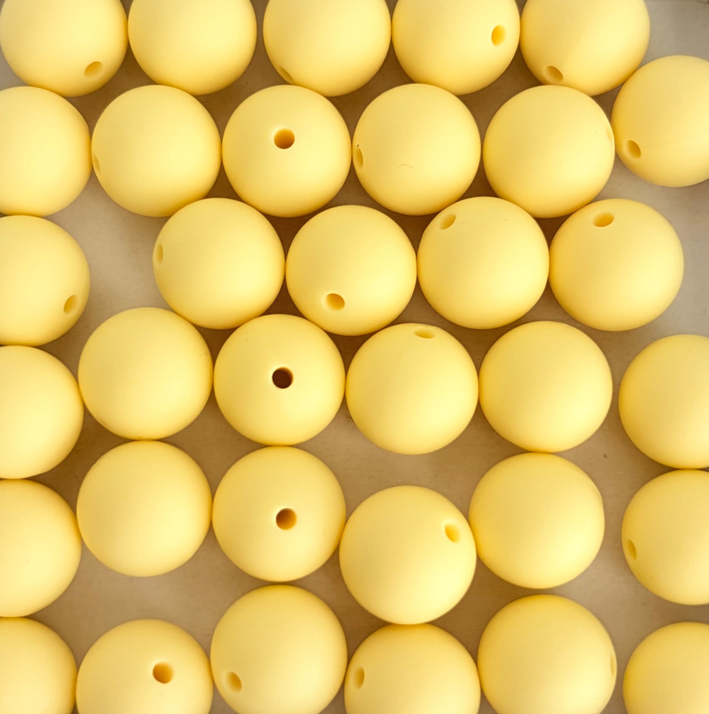 15mm Light Yellow Silicone Beads • Round Beads (Sold Per Piece) for Jewelry Making, Keychains & DIY Crafts