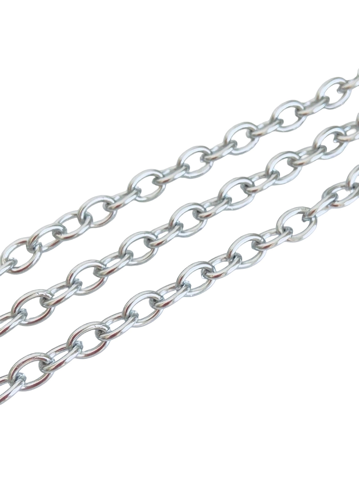 6mm x 8mm Shiny Stainless Steel Oval Chain • Sold by the Foot