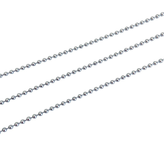 2.4mm Stainless Steel Ball Chain • Sold by the Foot