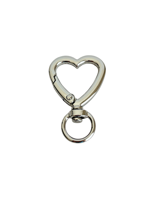 Large Heart Clip on Clasp • Bag Charm Hardware