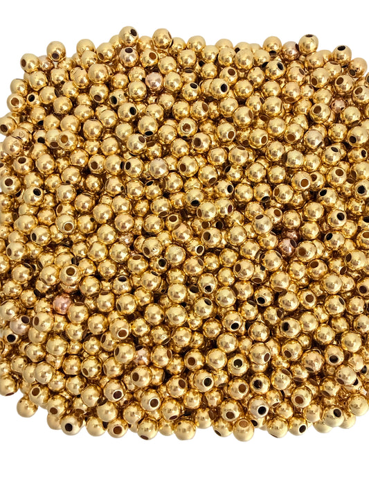 4mm Round Gold Acrylic Beads
