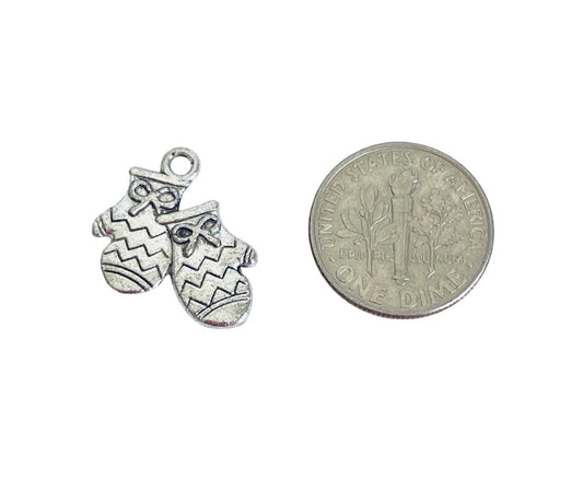 Base Metal Small Cooking Mittens Charm