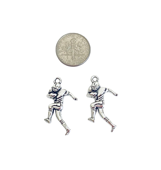 Base Metal Football Player Charms