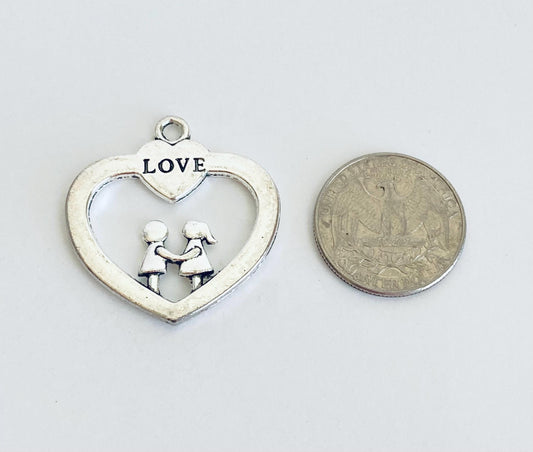 LARGE Love Heart Charm