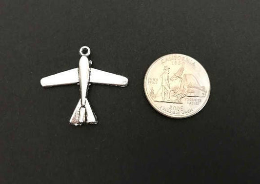 Base Metal Large Plane Charm