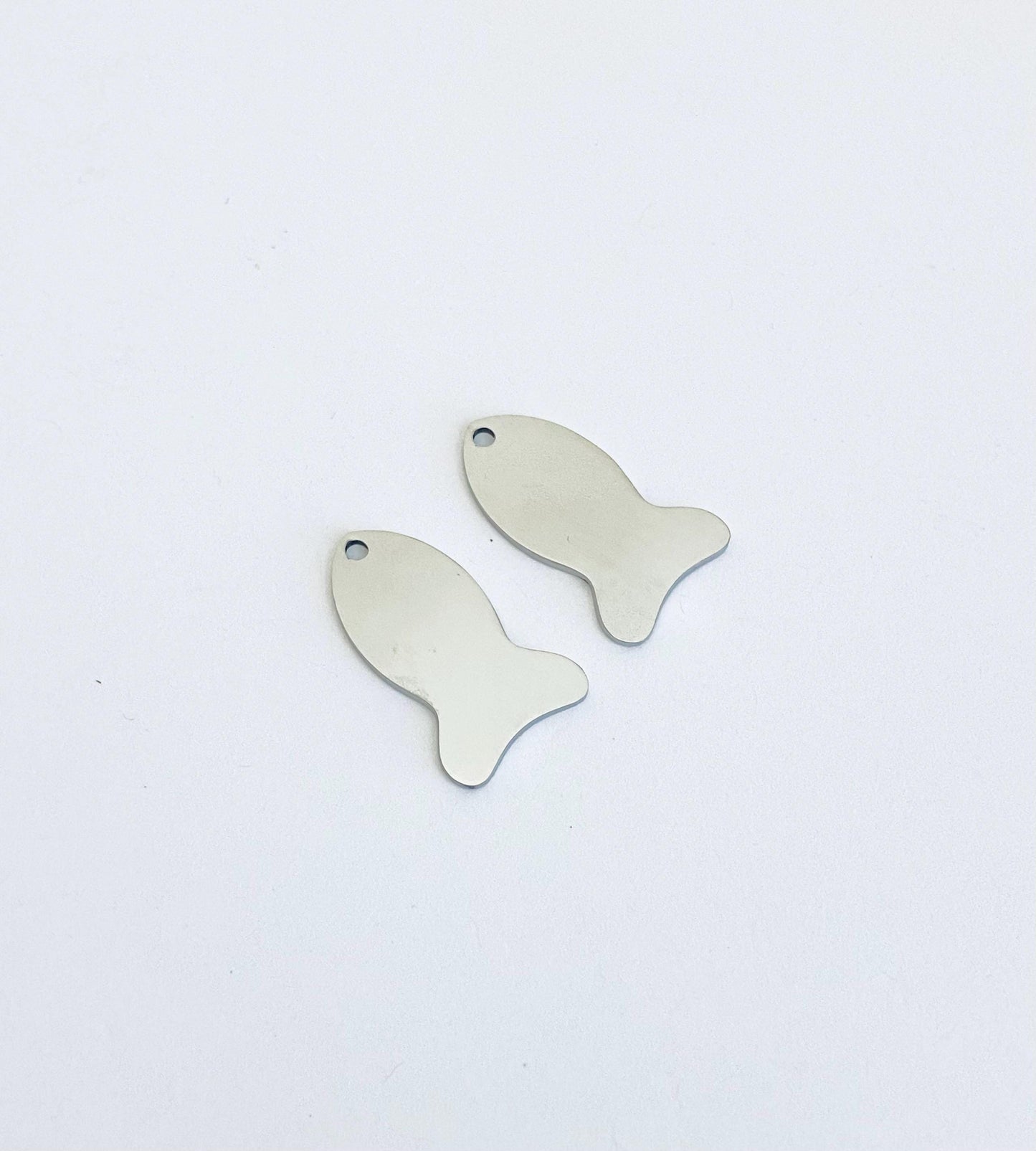 15mm x 25mm Stainless Steel Fish Tag Engravable Blank • Polished Finish