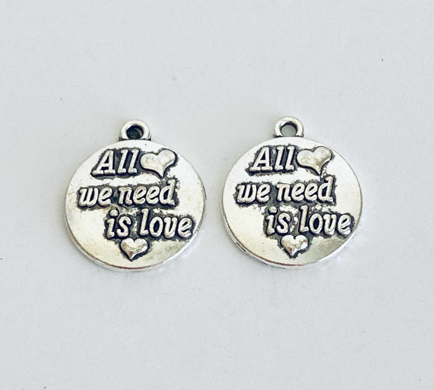 Base Metal All We Need is Love Charm