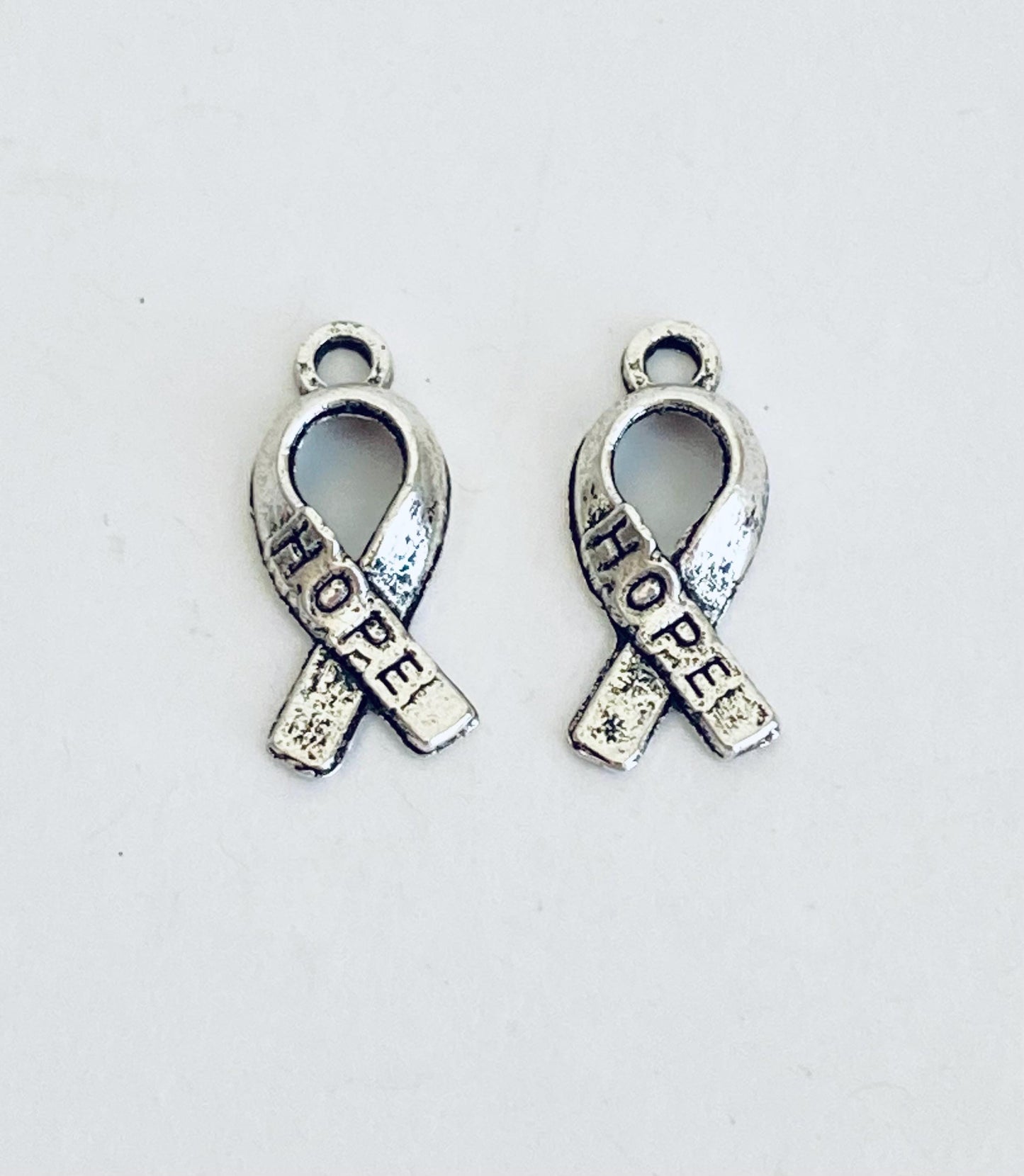 Base Metal Tiny Hope Ribbon Charm