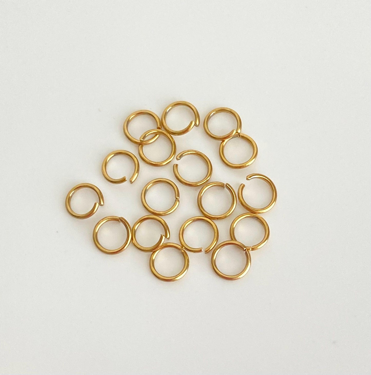 Gold over Stainless Steel Jump Rings (6mm)