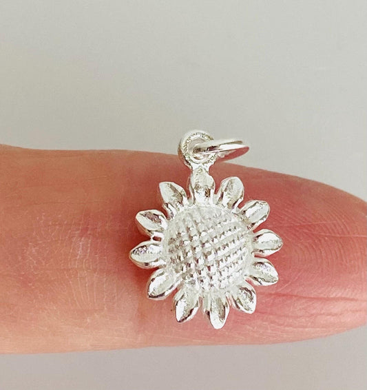Sterling Silver Sunflower Charm