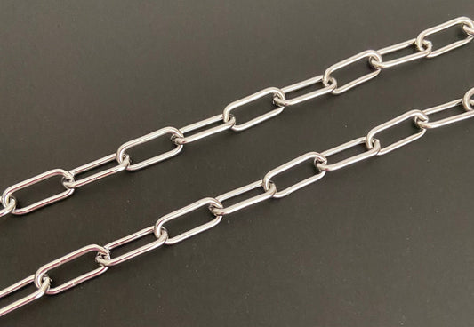 7x17mm Stainless Steel Paperclip Chain by the Foot