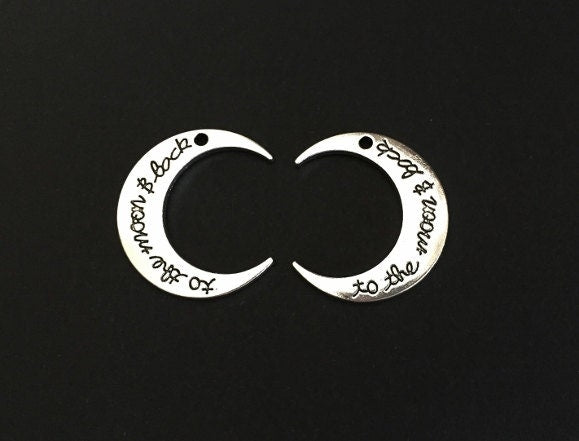 Base Metal Large Crescent Moon Charm