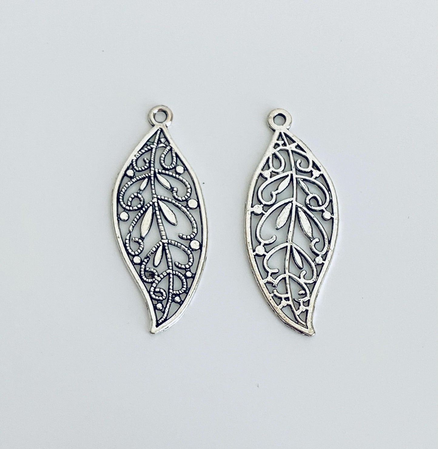 Large Filigree Leaf Charm