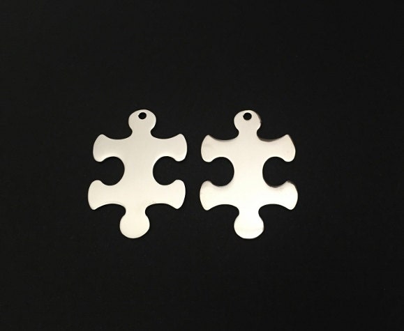 Stainless Steel Puzzle Pendant Blank (23x33mm) – Custom Engravable Jewelry & Craft Supplies