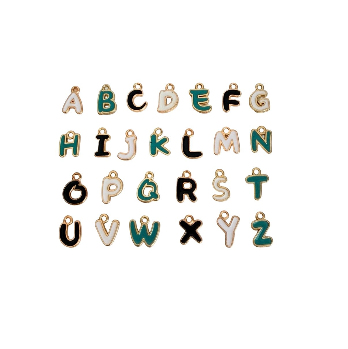 Enamel Alphabet Charms • Color Initial Letter Charms for Jewelry Making & DIY Accessories