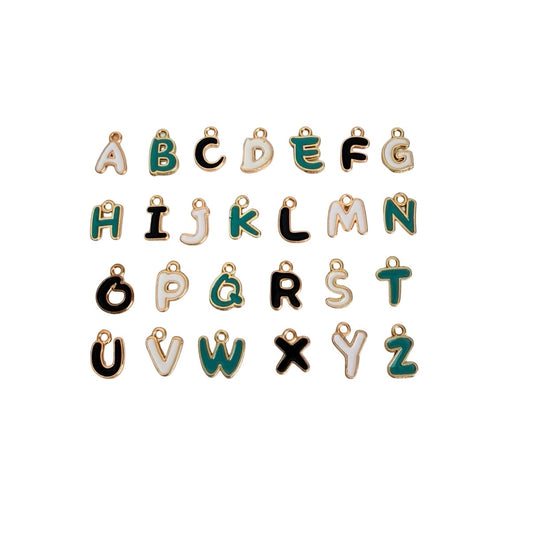 Enamel Alphabet Charms • Color Initial Letter Charms for Jewelry Making & DIY Accessories