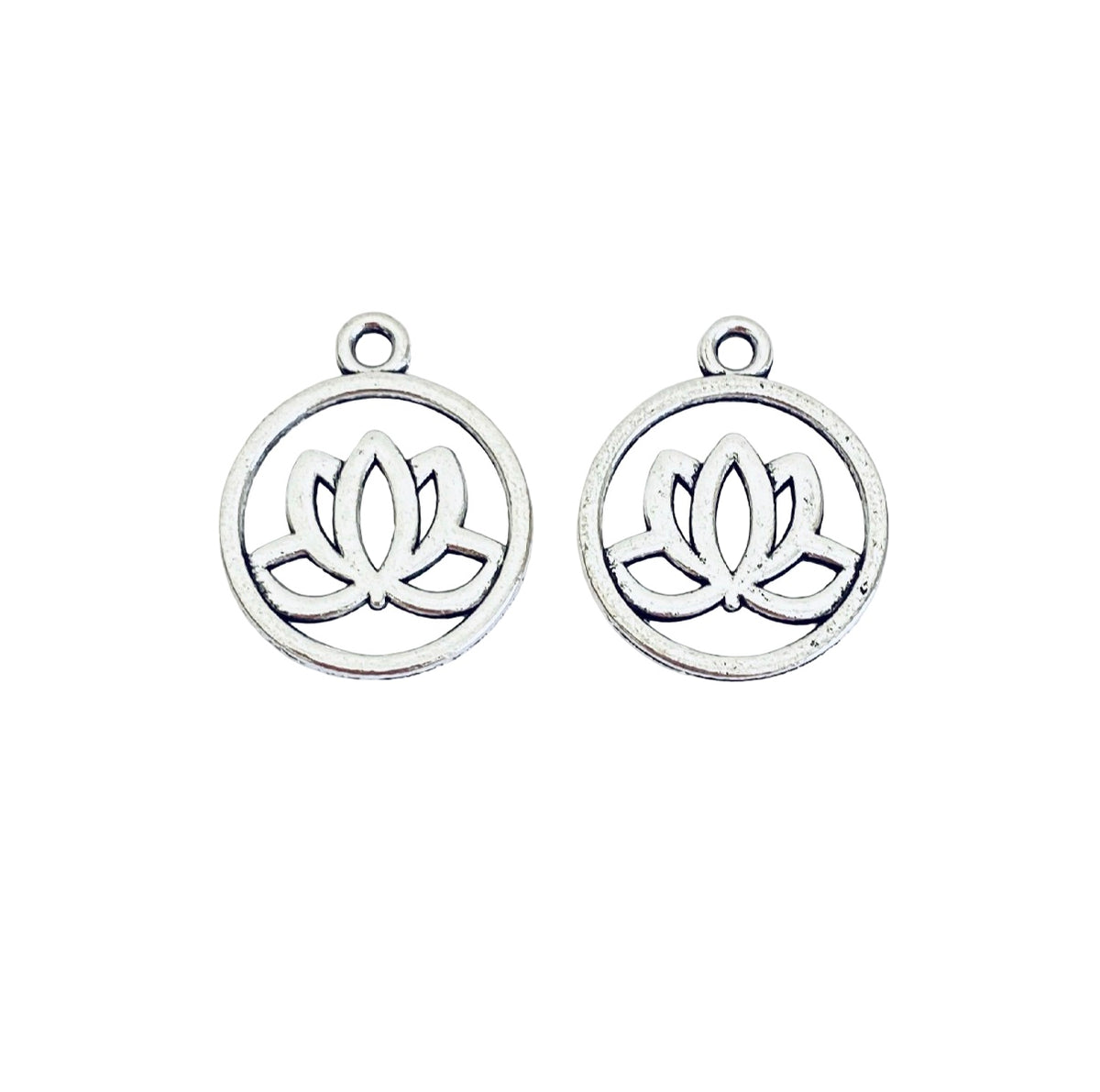 Base Metal Lotus Flower Charms