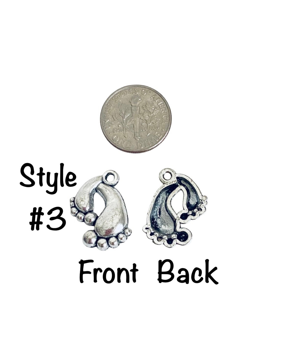 Base Metal Tiny Footprint Charms