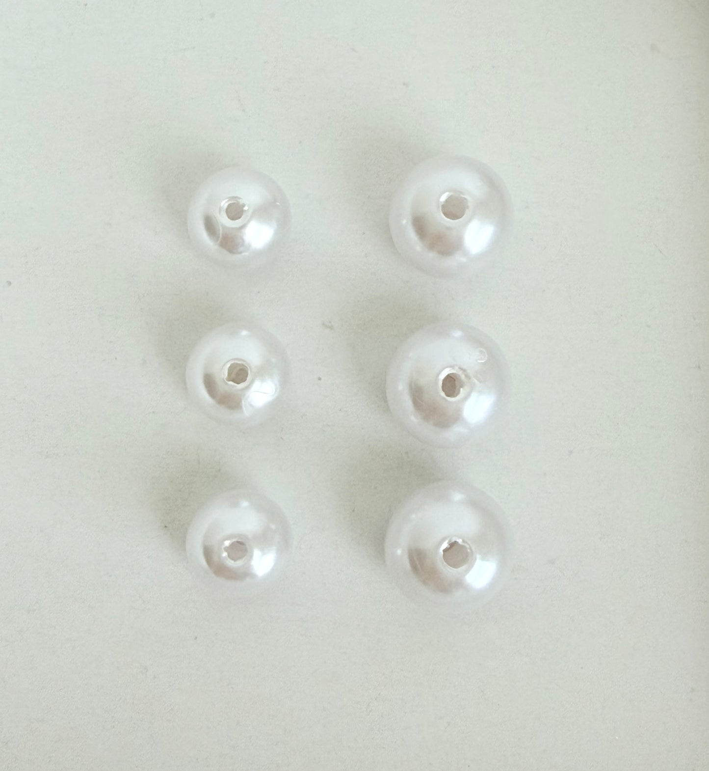 White Glass Pearl Beads (10mm or 12mm) • Elegant Round Faux Pearl Beads for Jewelry Making, Bracelets, Necklaces & DIY Crafts