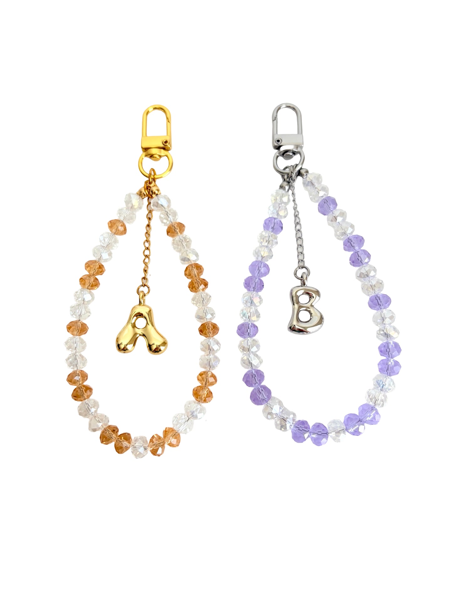 Personalized Glass Crystal Bag Charm