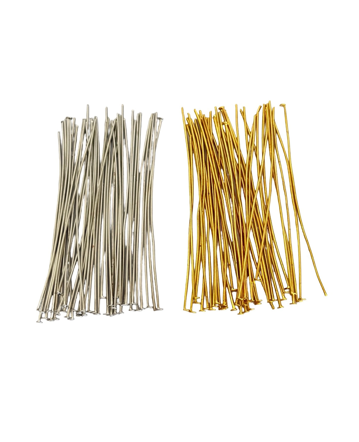 0.8mm x 70mm Thick Base Metal Flat Head Pins • Off-Center Head • Beaded Flower Making & Jewelry Crafts