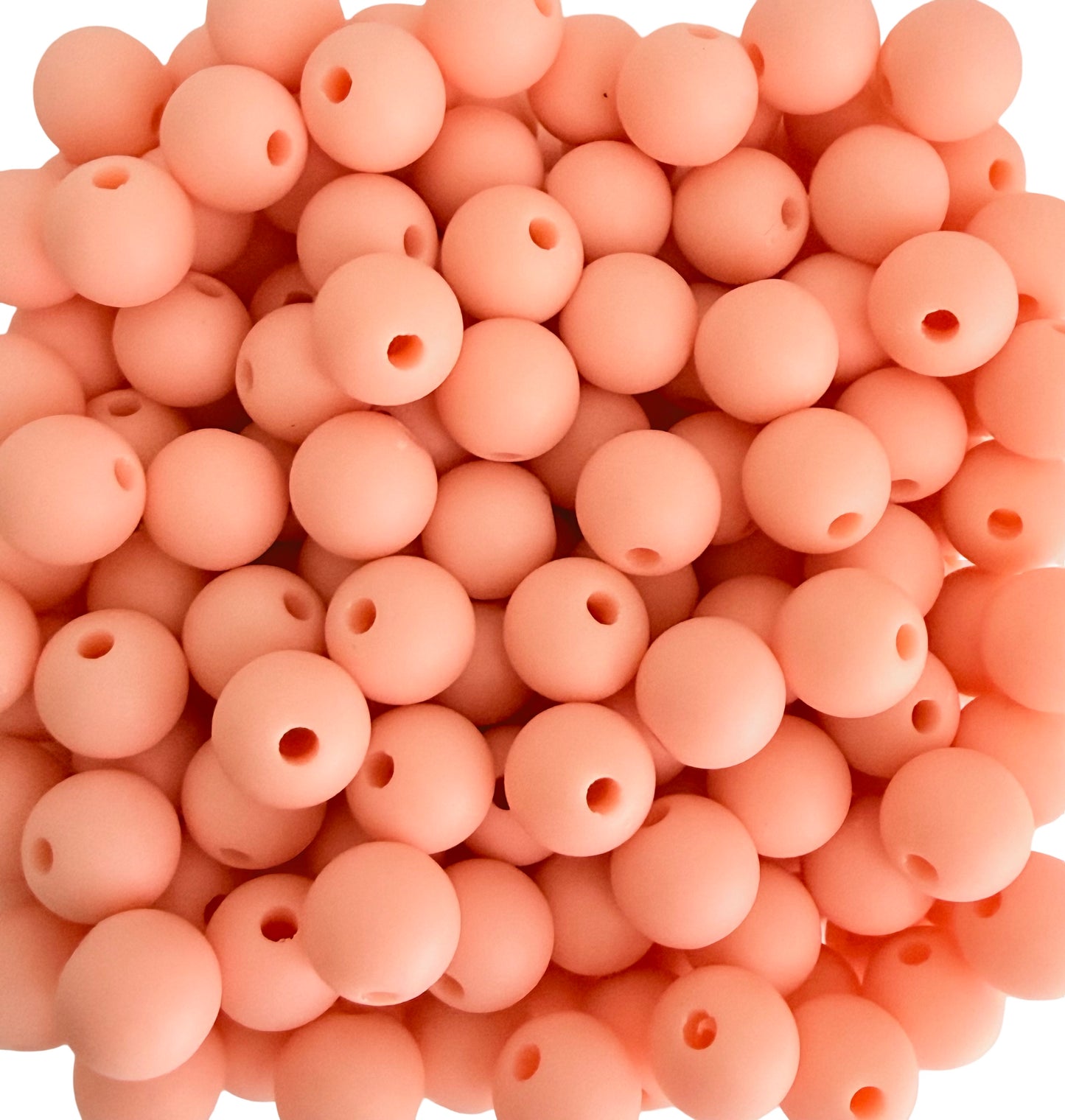 Matte Finish Round Peach Pink Beads • 5mm, 7mm, and 9mm Acrylic Craft Beads for Jewelry Making & DIY Crafts