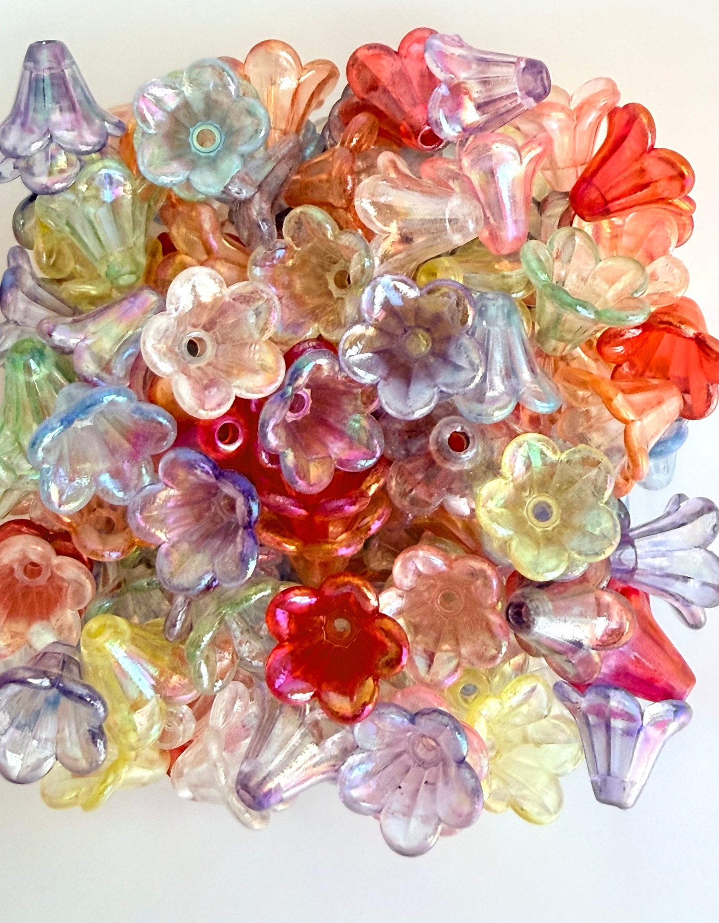 10mm Transparent AB Trumpet Flower Beads
